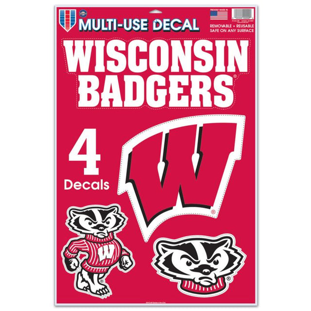 Calcomanía multiusos de Wisconsin Badgers, 11" x 17"