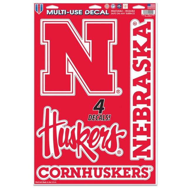 Calcomanía multiusos de Nebraska Cornhuskers, 11" x 17"