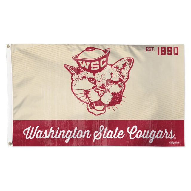 Bandera de los Washington State Cougars/College Vault: Deluxe, 3' x 5'