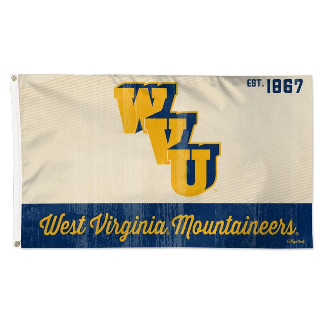 Bandera de los Mountaineers de Virginia Occidental/College Vault - Deluxe 3' X 5'