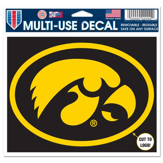 Calcomanía multiusos de Iowa Hawkeyes: cortada con el logotipo de 5" x 6"