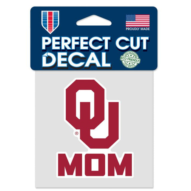 Calcomanía de color de corte perfecto MOM de Oklahoma Sooners de 4" x 4"