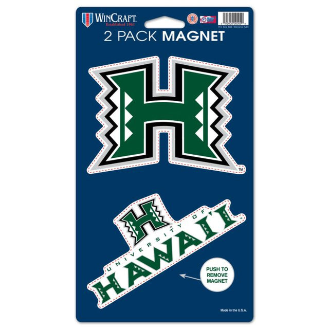 Hawaii Warriors 2 Pack Magnets 5" x 9"