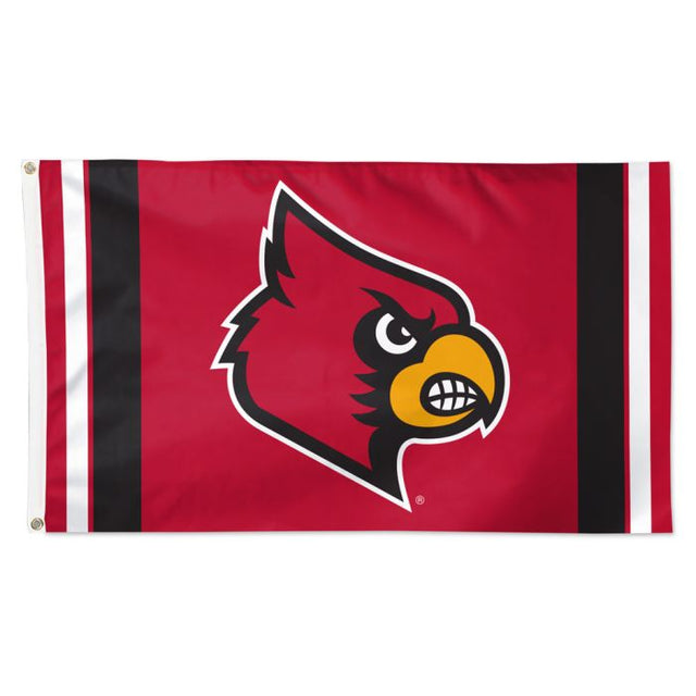 Bandera de los Louisville Cardinals con rayas verticales: Deluxe, 3' X 5'