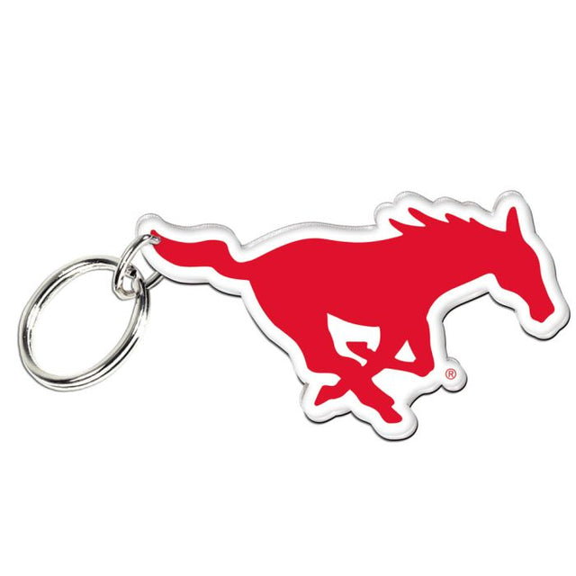 Llavero acrílico premium de los Mustangs de Southern Methodist