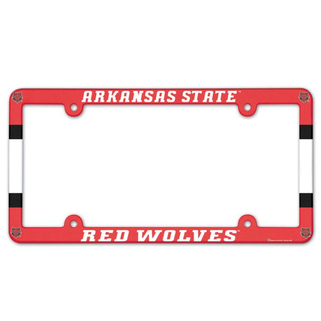 Arkansas State Red Wolves Lic Plate Frame Full Color