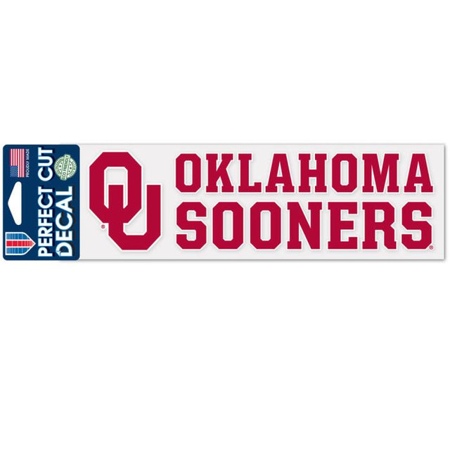 Calcomanías de corte perfecto con diseño apilado de Oklahoma Sooners de 3" x 10"