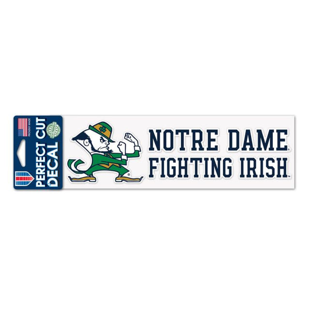 Calcomanías de corte perfecto de Notre Dame Fighting Irish de 3" x 10"