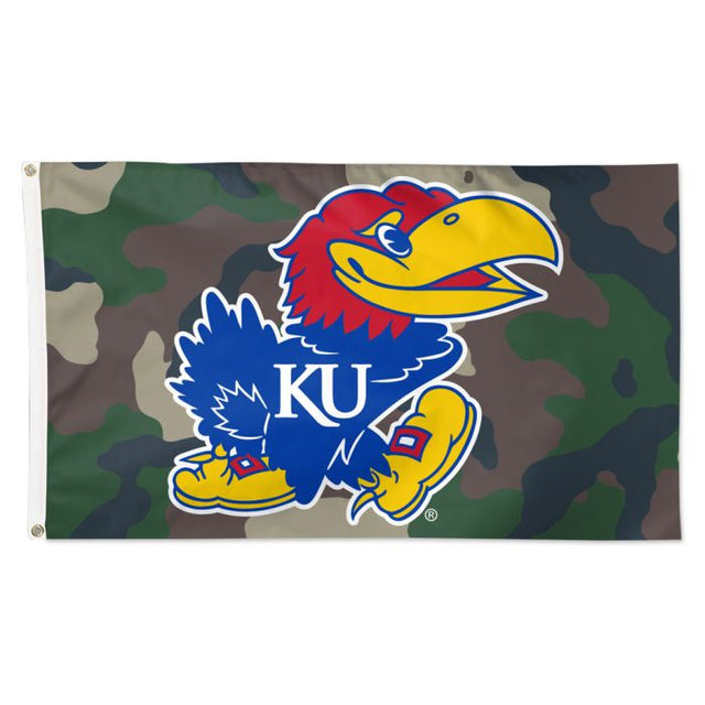 Bandera camuflada de los Kansas Jayhawks: Deluxe, 3 x 5 pies