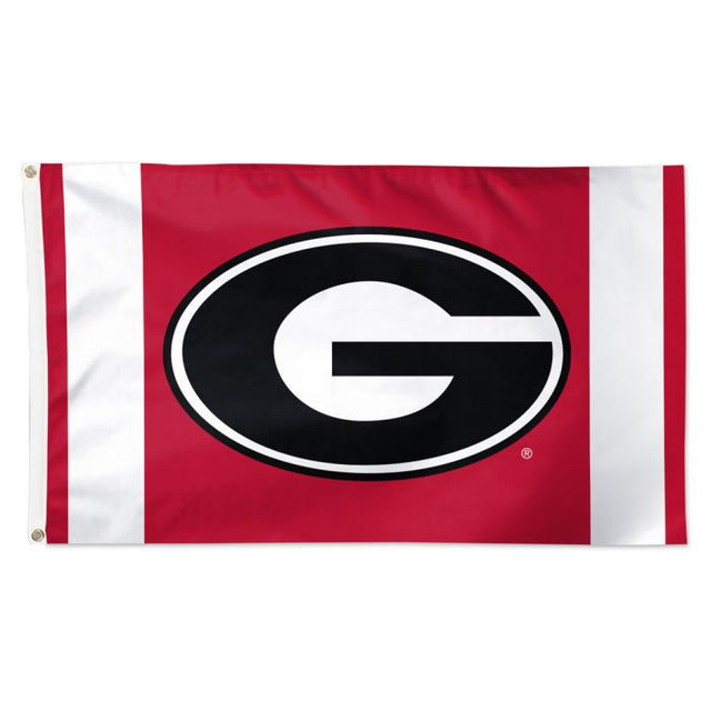 Bandera de los Georgia Bulldogs con rayas verticales, de lujo, 3 x 5 pies