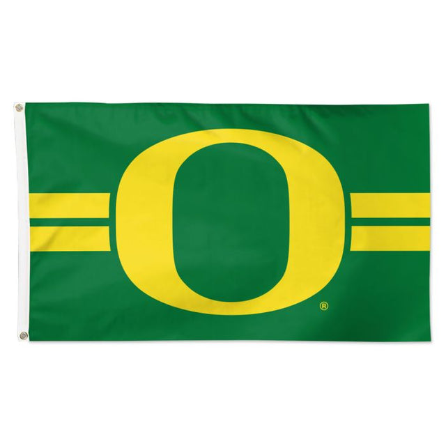 Bandera de lujo de los Oregon Ducks con rayas horizontales de 3 x 5 pies