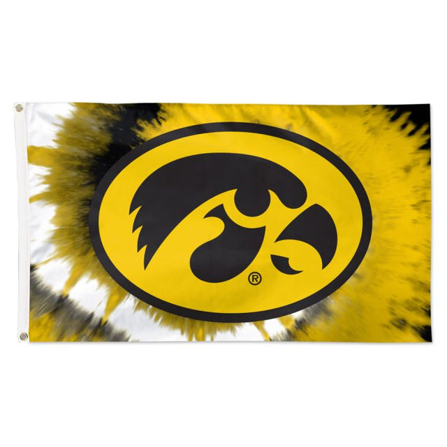 Bandera teñida anudada de Iowa Hawkeyes - Deluxe 3' X 5'