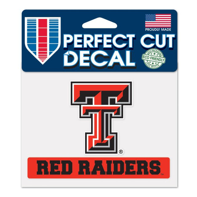 Calcomanía de color de corte perfecto de los Red Raiders de Texas Tech Red Raiders de 4,5" x 5,75"