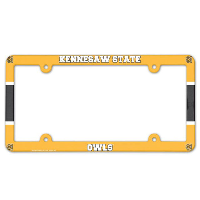 Marco para matrícula de Kennesaw State Owls a todo color