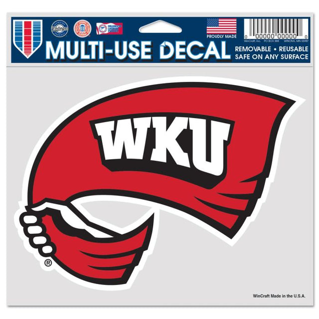 Calcomanía multiusos Western Kentucky Hilltoppers (fondo transparente), 5 x 6 pulgadas