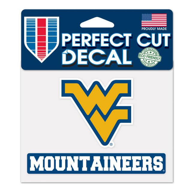 Calcomanía de color de corte perfecto de los Mountaineers de West Virginia, 4,5" x 5,75"