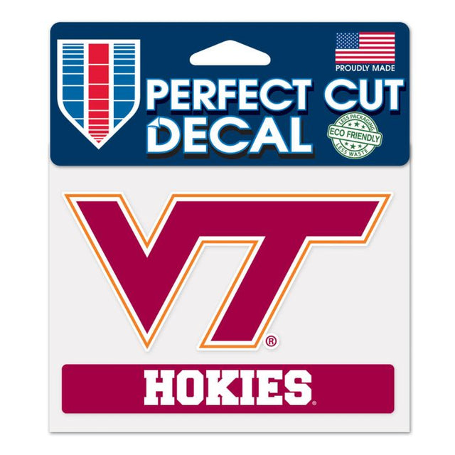 Calcomanía de color de corte perfecto de los Hokies de Virginia Tech, 4,5" x 5,75"