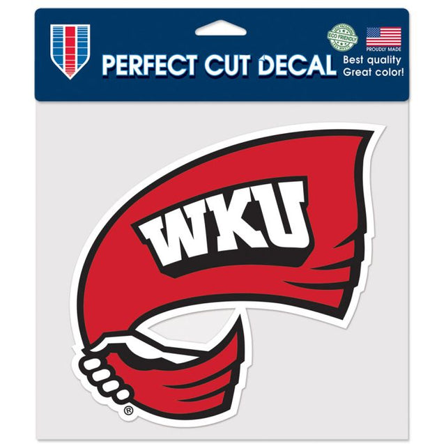 Calcomanía de color de corte perfecto de Western Kentucky Hilltoppers de 8" x 8"