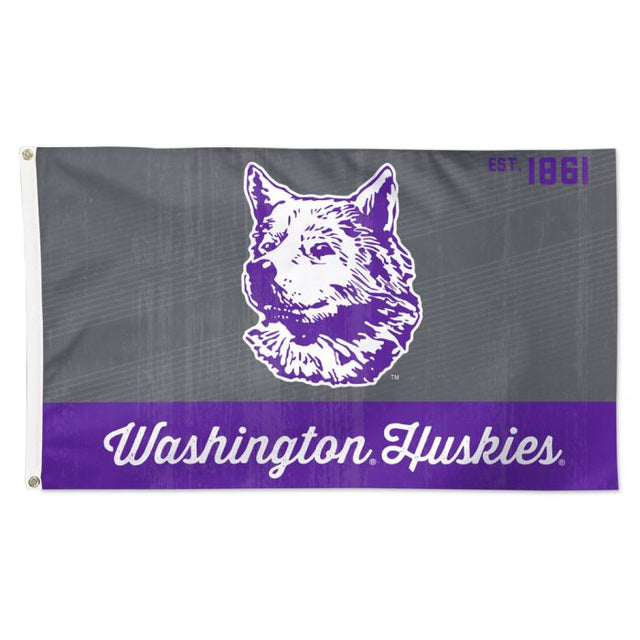 Bandera de los Washington Huskies/College Vault: Deluxe, 3' X 5'