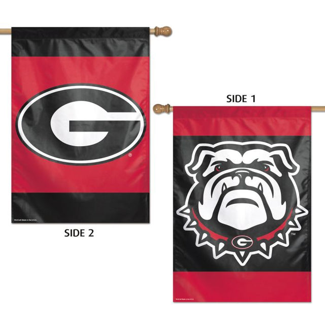 Bandera vertical de Georgia Bulldogs de 2 lados, 28" x 40"