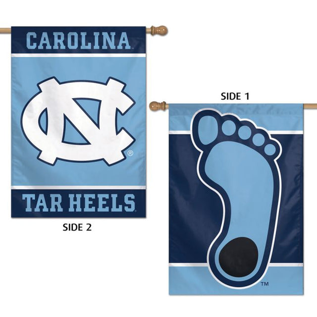 Bandera vertical de los Tar Heels de Carolina del Norte, de 2 lados, 28" x 40"