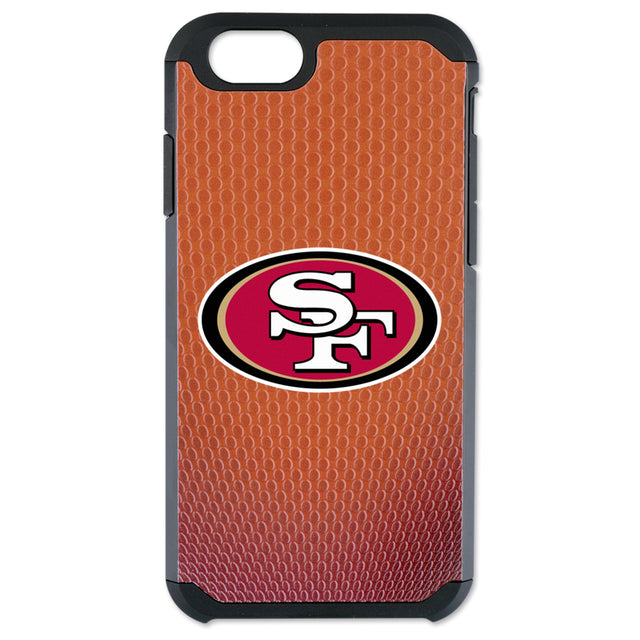 Funda para teléfono de los San Francisco 49ers con textura de grano de piedra y diseño clásico de fútbol para iPhone 6