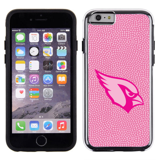 Funda para teléfono Arizona Cardinals con textura de grano de piedra y diseño de fútbol rosa para iPhone 6