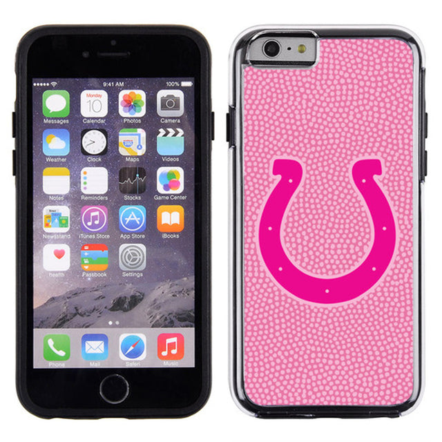 Funda para teléfono de los Indianapolis Colts con textura de grano de piedra y diseño de fútbol rosa para iPhone 6