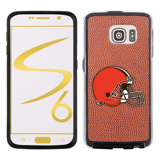 Funda para teléfono de los Cleveland Browns con textura de grano de piedra y diseño clásico de fútbol para Samsung Galaxy S6 CO