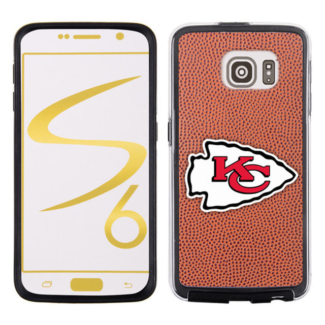 Funda para teléfono Kansas City Chiefs con textura de grano de piedra y diseño clásico de fútbol para Samsung Galaxy S6 CO