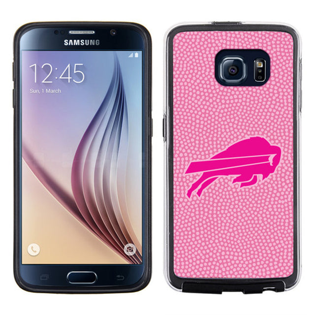 Funda para teléfono Buffalo Bills con textura de grano de piedra y diseño de fútbol rosa para Samsung Galaxy S6 CO