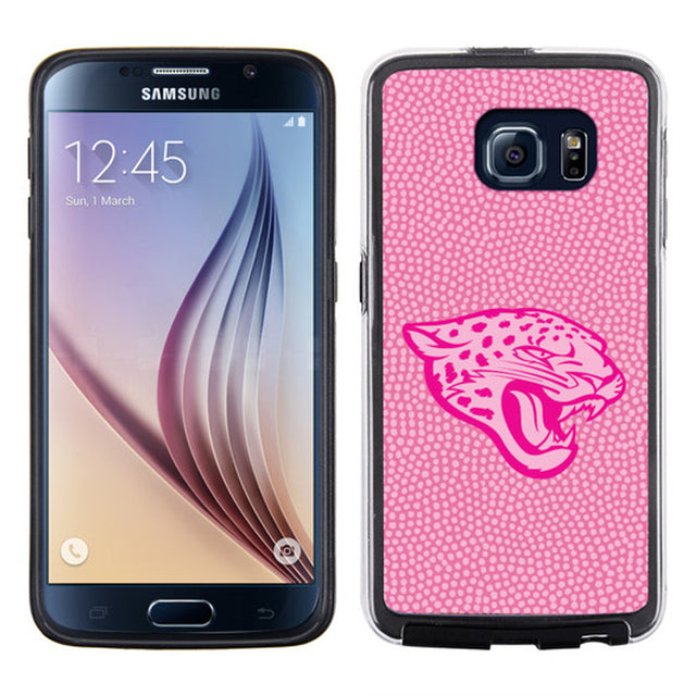 Funda para teléfono Jacksonville Jaguars con textura de grano de piedra y diseño de fútbol rosa para Samsung Galaxy S6 CO