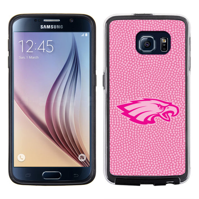 Funda para teléfono Philadelphia Eagles con textura de grano de piedra y diseño de fútbol rosa para Samsung Galaxy S6 CO