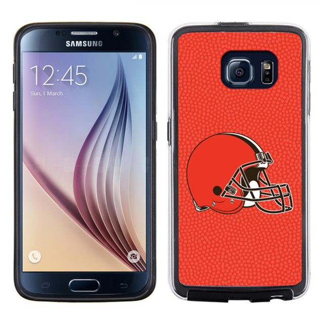 Funda para teléfono de los Cleveland Browns con colores del equipo y textura granulada para Samsung Galaxy S6 CO