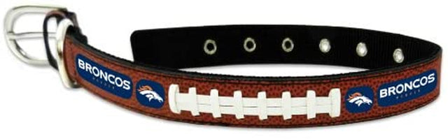 Collar de cuero para mascotas de los Denver Broncos, clásico, tamaño grande, para fútbol americano, Super Bowl 50 Champ