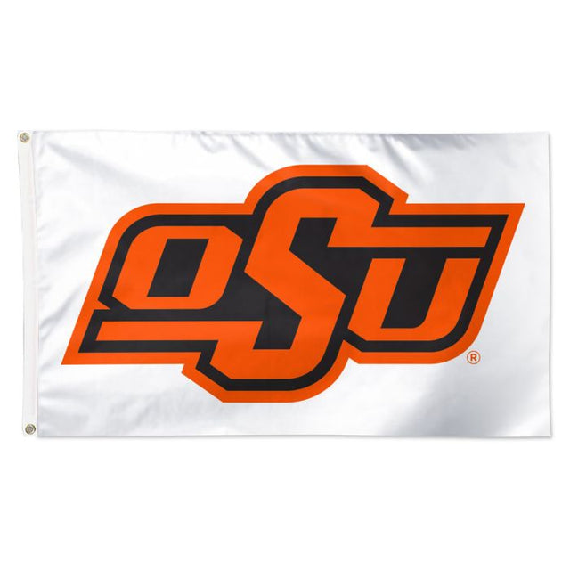 Bandera de lujo de los Oklahoma State Cowboys, color alternativo 2, color blanco, 3' x 5'