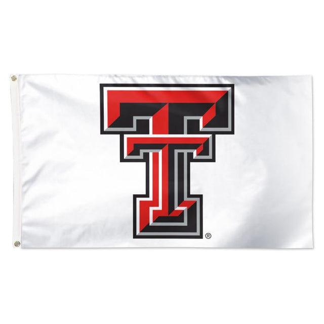 Bandera de lujo de los Texas Tech Red Raiders, color alternativo 2, color blanco, 3' x 5'