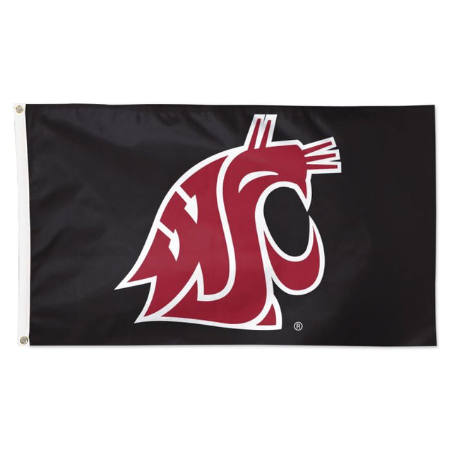 Bandera de lujo de los Washington State Cougars en color alternativo 2, color negro, 3 pies x 5 pies