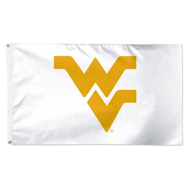 Bandera de lujo de los Mountaineers de West Virginia, color alternativo 2, color blanco, 3' x 5'