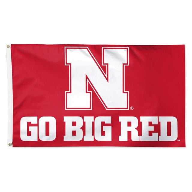 Bandera con lema de los Nebraska Cornhuskers: lujosa, 3 x 5 pies