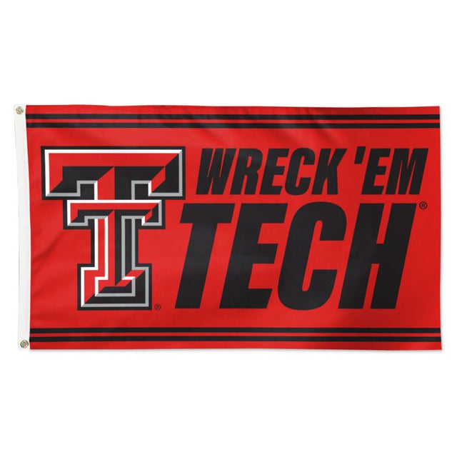 Bandera con lema de los Texas Tech Red Raiders: Deluxe, 3' X 5'