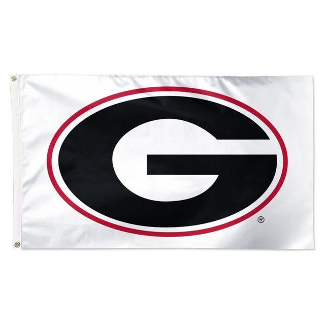 Bandera de los Georgia Bulldogs con fondo blanco, de lujo, 3' X 5'