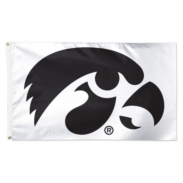 Bandera de los Iowa Hawkeyes con fondo blanco, de lujo, 3 pies x 5 pies