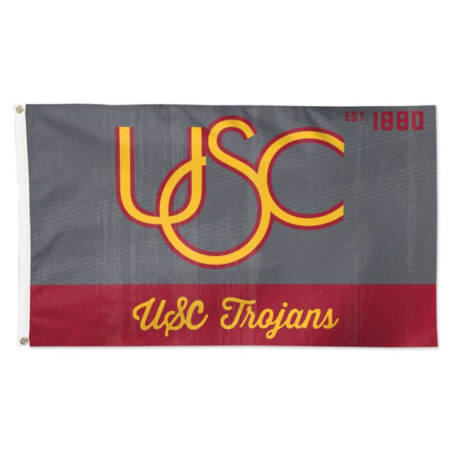 Bandera clásica de los Troyanos de la USC / Bandera universitaria vintage - Deluxe 3' X 5'