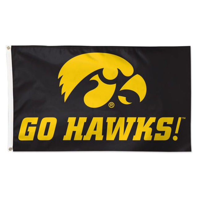 Bandera con lema de Iowa Hawkeyes: lujosa, 3 pies x 5 pies