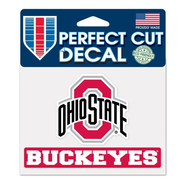 Calcomanía de color de corte perfecto de Ohio State Buckeyes de 4,5" x 5,75"