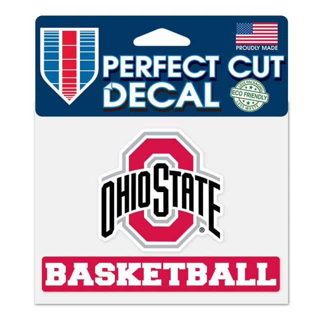 Calcomanía de color de corte perfecto de baloncesto de Ohio State Buckeyes de 4,5" x 5,75"