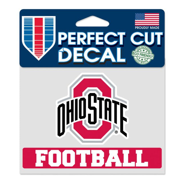 Calcomanía de color de corte perfecto de Ohio State Buckeyes FÚTBOL 4,5" x 5,75"