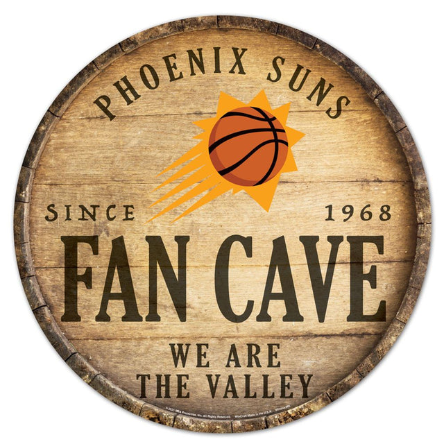 Phoenix Suns Sign Wood 14" Round Barrel Top Design