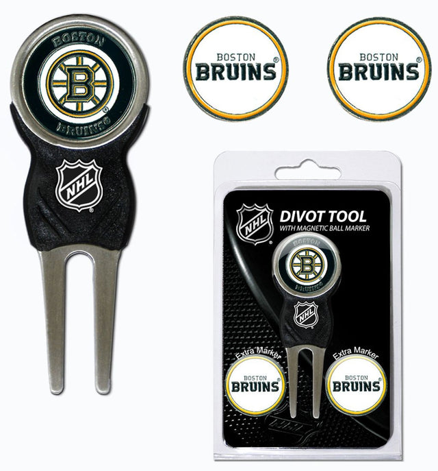 Herramienta para marcar hoyos de golf de los Boston Bruins con 3 marcadores